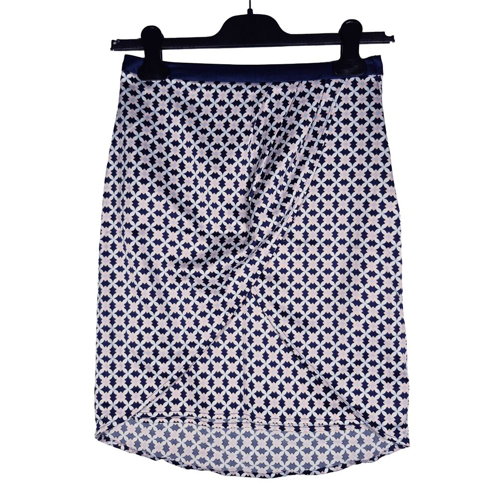 H&M White and Blue Tulip Skirt Womens size 4 Career Office
